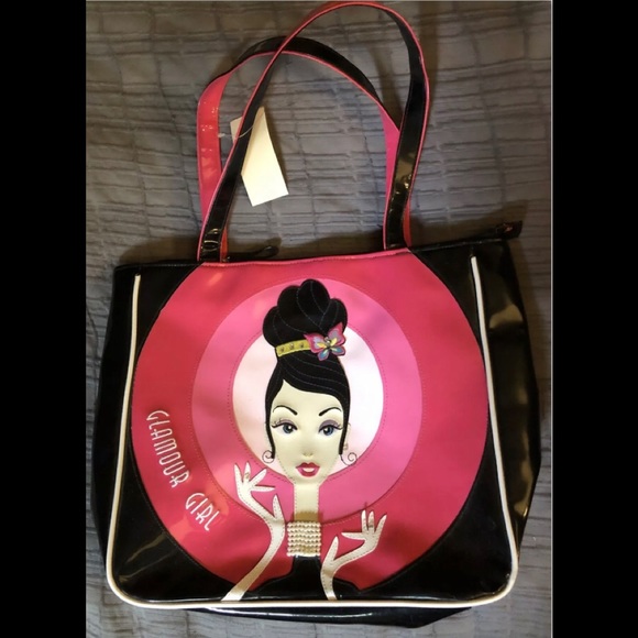 kitson Handbags - Glamour Girl Handbag Tote-Bag Gems & Art from KITSON Beverly Hills CA 2009 NEW